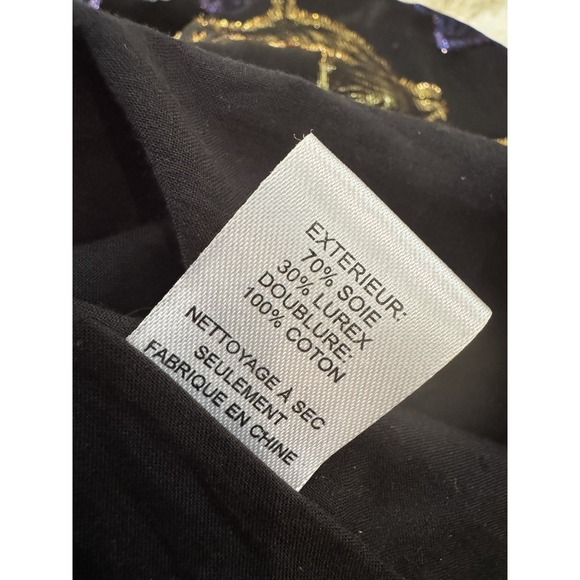 Sea New York Top Women Silk Lurex Puff Sleeve Metallic Cocktail Cottage Top M L - Picture 6 of 6